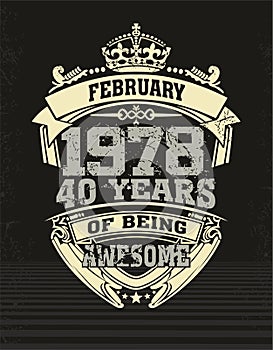 Design t shirt forti years of being awesome