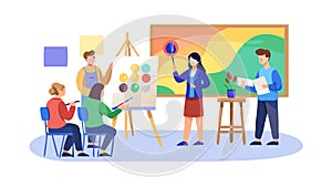 Design Team Collaborating on a Creative Project, vector design Generative AI