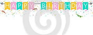 Design template for birthday celebration. Announcement, poster, flyer, greeting card in a flat style.