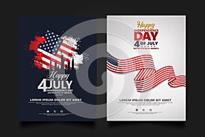 Design template of Fourth of July Independence Day,