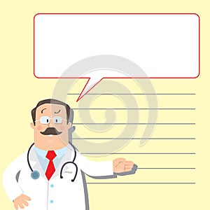 Design template with funny doctor