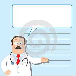 Design template with funny doctor