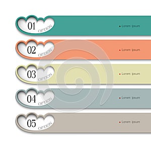 Design template with stylized clouds