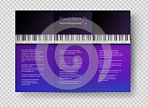 Design template with top view Piano keys