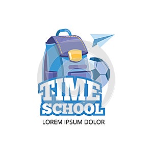 Design template with vector school emblem