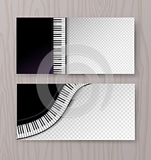Design templates with top view Piano keys