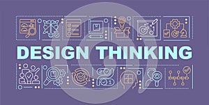 Design thinking for business word concepts purple banner