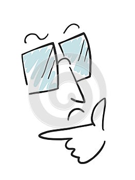 Design of thinking face draw