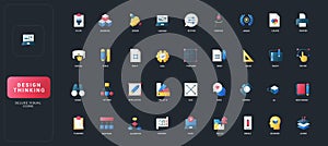 Design Thinking Gradient Flat Icon Set Collection