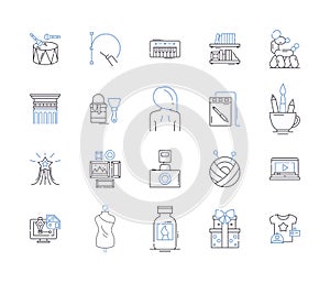 Design thinking outline icons collection. Design, Thinking, Creativity, Innovation, Problem-solving, Ideation