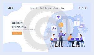 Design Thinking process illustration. Team