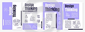 Design thinking process purple brochure template