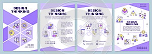 Design thinking purple brochure template