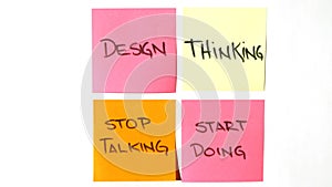 Design thinking stop talking, start doing post it