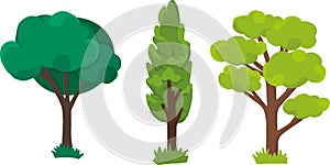 Design of three trees vector illustration