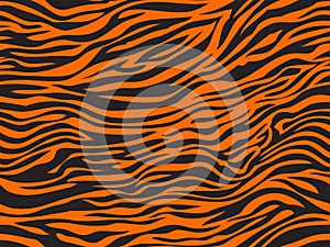 Design of the tiger skin exture pattern seamless repeating orange black