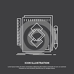design, Tool, identity, draw, development Icon. Line vector symbol for UI and UX, website or mobile application