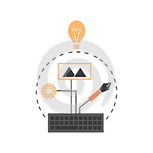 design tools online illustration icon logo modern vector abstract computer