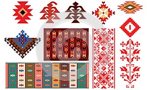 Design of traditional Bulgarian rugs and folklore elements