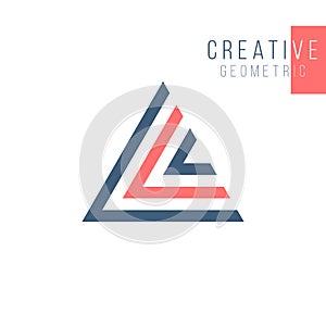 Design triangle, arrow logo vector template. Technology business identity concept. Creative corporate template. Stock Vector