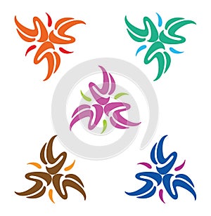 Design triangle logo element. Set of abstract vector logotypes