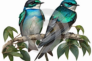 Design of two colorful Tree Swallow