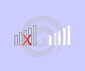 Design of two signal icons ranging from bad to good signals