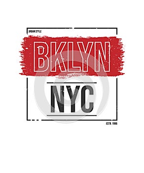 DESIGN TYPOGRAPHY BKLYN NEW YORK CITY FOR PRINT T SHIRT