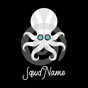 Design or vector in the form of squid and can be used as a symbol