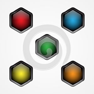 Design vector hexagon button for web button icon