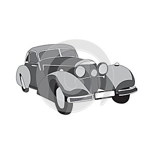 design vector illustration. classic vintage car. in brown and gray.