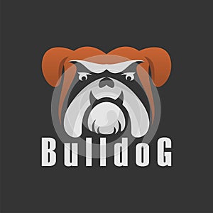 Design or vector shaped bulldog face and can be used as a symbol