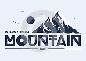 Design vector silhouette mountain for International Mountain Day