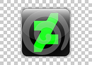Deviantart social media Icon button with symbol Inside