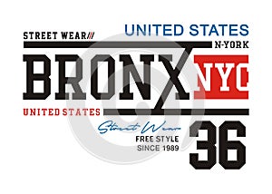 Design vector typography bronx 36