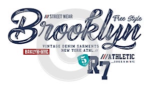 Design vector typography varsity brooklyn