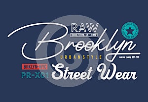 Design vector typography varsity brooklyn urban style