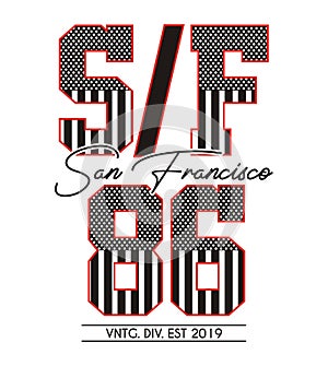 Design vector typography varsity san francisco