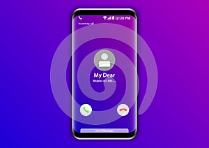 Samsung galaxy S8 incoming call screen photo