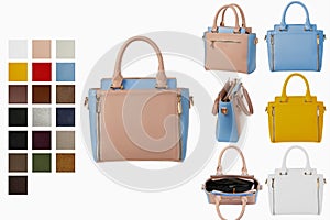 Design in the version of the catalog of women`s handbags