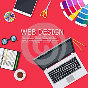 Design web interface website computer. Development responsive mobile, tablet, laptop UI screen. Digital technology site device vec