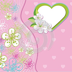 Design for wedding template.Spring flowers,line ,h