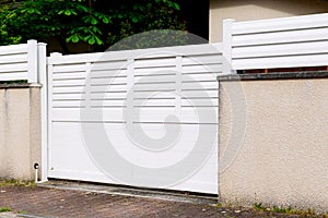 Design white aluminum home gate portal of suburbs house city