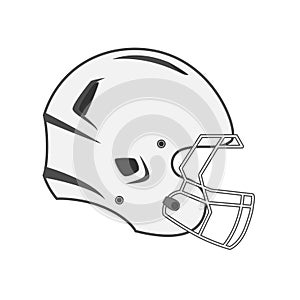 Design of white Football Helmet