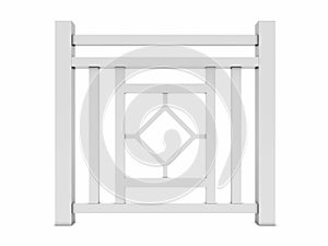 Design white metal railing render