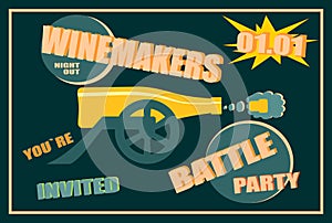 Design for wine event. Winemakers battle party photo