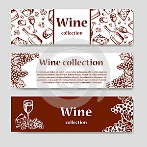 Design for wine list. Restaurant template for invitation, menu, banner or etc. Wine concept design. Vector illustration