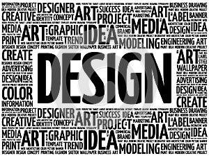 DESIGN word cloud collage