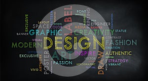 DESIGN word cloud. Innovation, idea, creativity, and design Concept