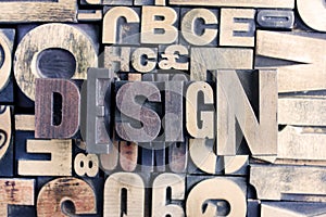 Design word on letterpress
